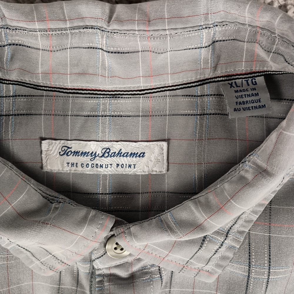Tommy Bahama XL Island Zone Colorful Plaid Mens Short Sleeve Shirt - Picture 3 of 12